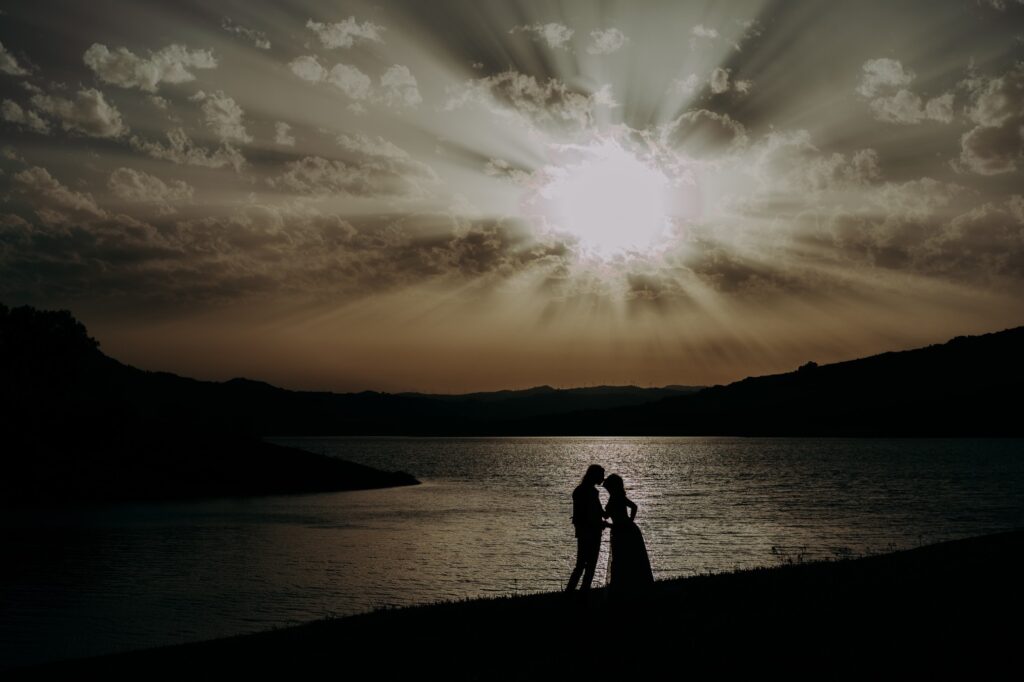 bride and groom wedding lake sicily Italy